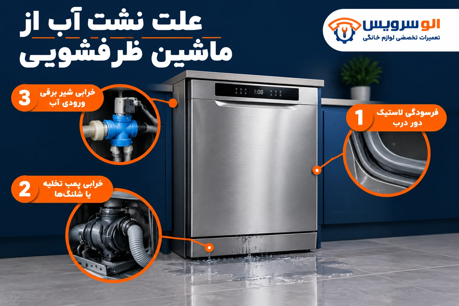 نشت آب از ظرفشویی